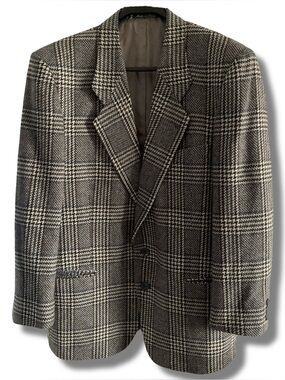 VTG Mani Giorgio Armani Windowpane Houndstooth Blazer Harry Rosen Size 42S